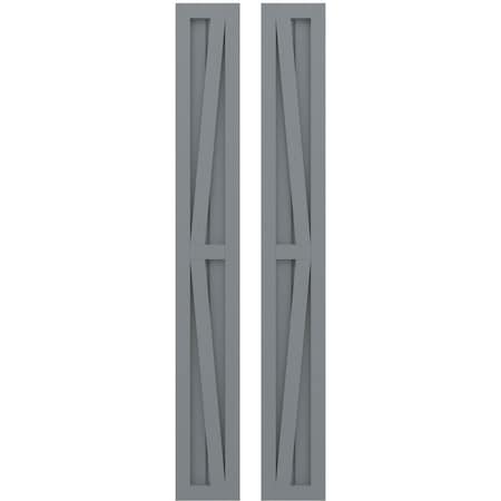 Americraft 2-Board Wood 2 Equal Panel Frmd Board-n-Batten Shutters W/ Dubl Z-Bar, ARW102BF207X54CHH